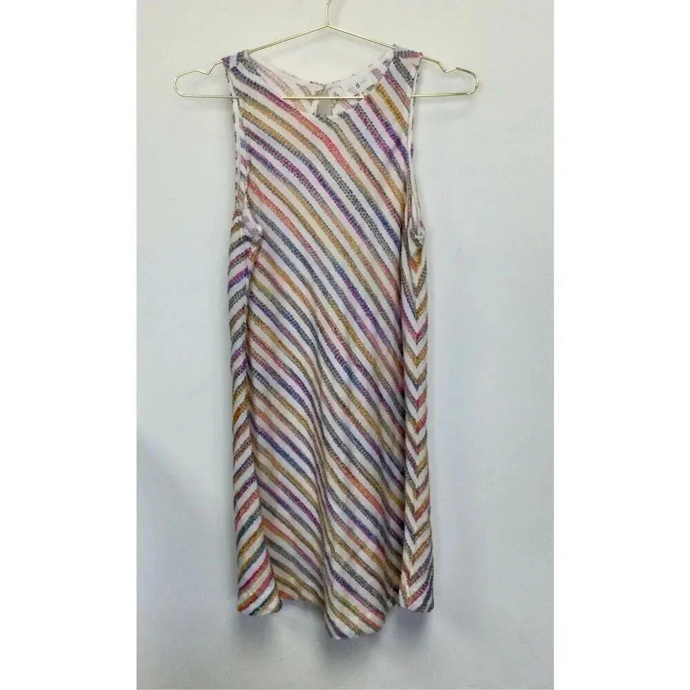 Lou & Grey Womens Multicolor‎ Rainbow Stripe Swing Dress Size Medium